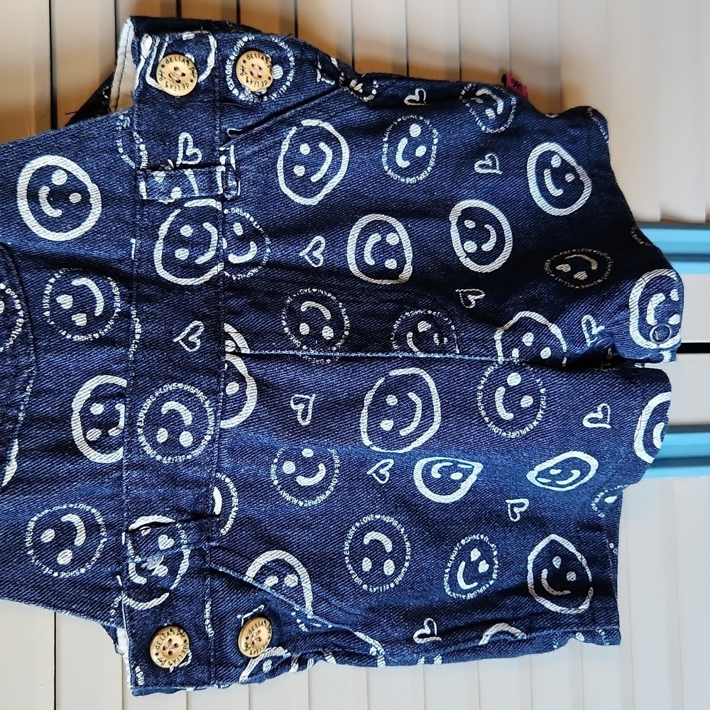 Delia's Baby Smiley Face Denim Overalls - Picture 4 of 12